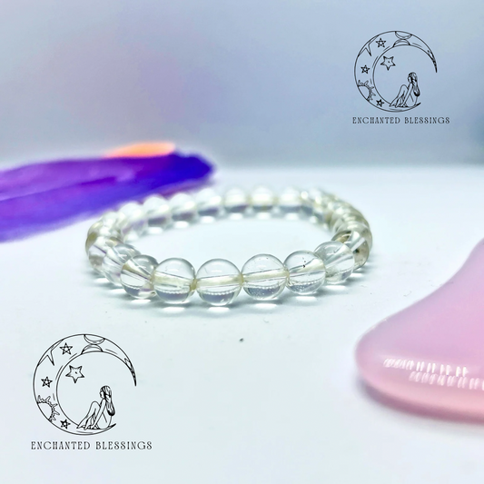 Clear Quartz Crystal Bracelet 8mm Round Beads | Healing, Clarity & Positive Energy