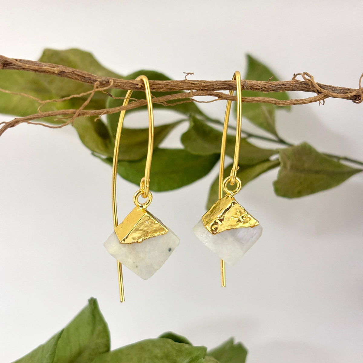 Ishira Rainbow Moonstone Thread Earrings House of AAKAASHI