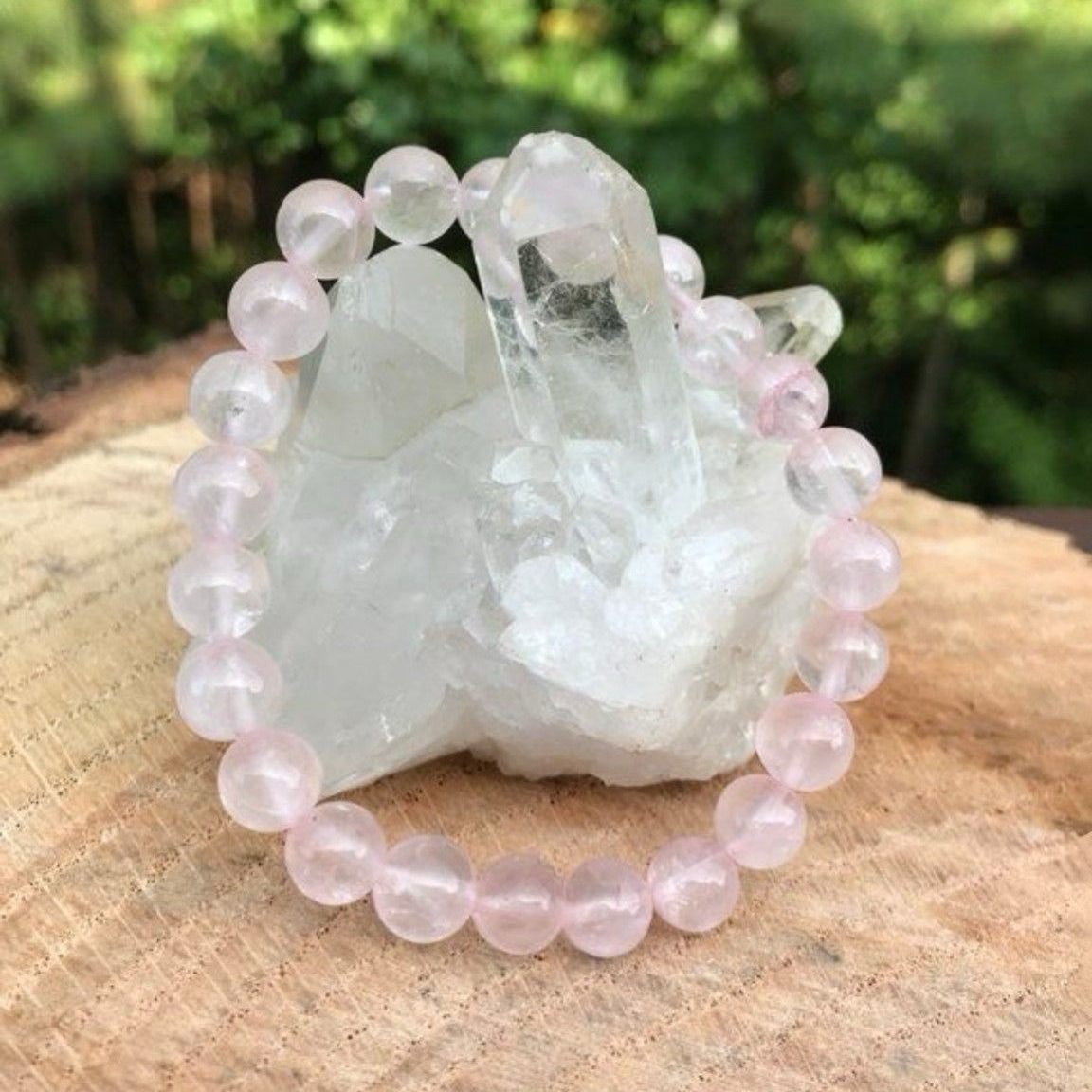Rose Quartz Crystal Bracelet 8mm Round Beads | Love, Self Love & Emotional Healing