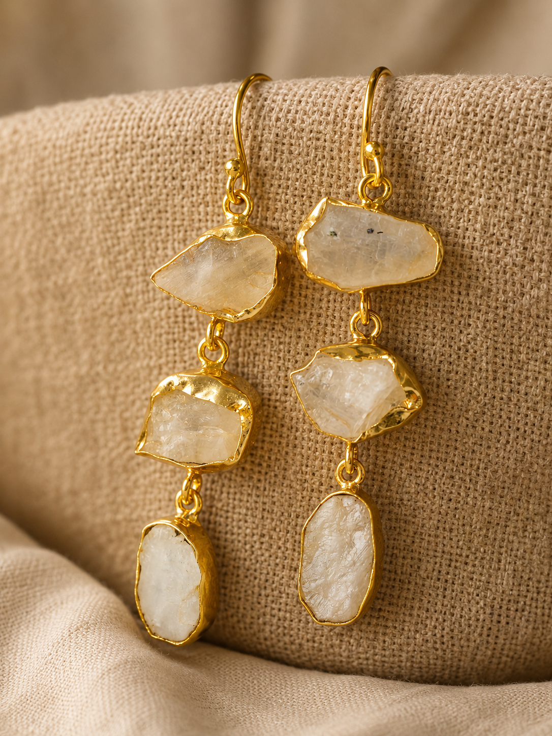 Eira Moonstone Raw Cascade Earrings | AAKAASHI House of AAKAASHI