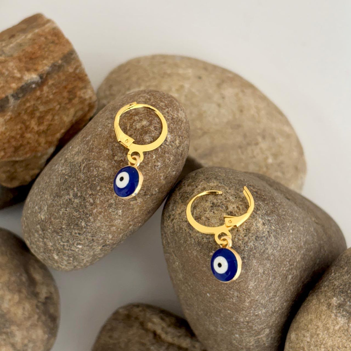 Nazaré Evil Eye Hoop Earrings | 18K Gold Plated House of AAKAASHI