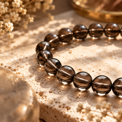 Dhara Natural Smoky Quartz Bead Bracelet House of AAKAASHI