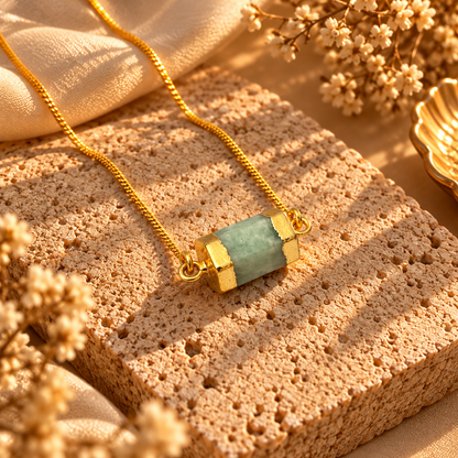 Vanya Raw Amazonite Pendant Necklace House of AAKAASHI
