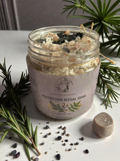 Protection Ritual Soak | Black Tourmaline Epsom Bath Salts for Cleansing, Grounding & Energy Protection | Luxury Spiritual Bath Soak 200g House of AAKAASHI