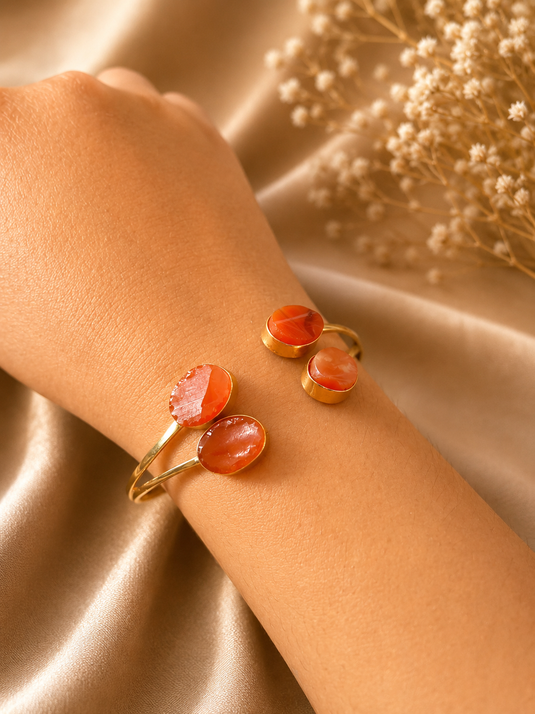 Rohini Carnelian Open Cuff Bracelet | AAKAASHI House of AAKAASHI