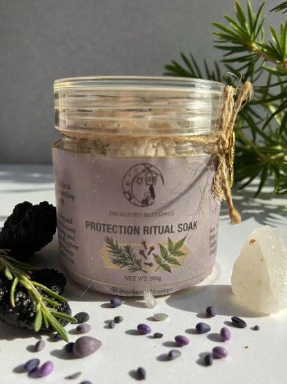 Protection Ritual Soak | Black Tourmaline Epsom Bath Salts for Cleansing, Grounding & Energy Protection | Luxury Spiritual Bath Soak 200g House of AAKAASHI