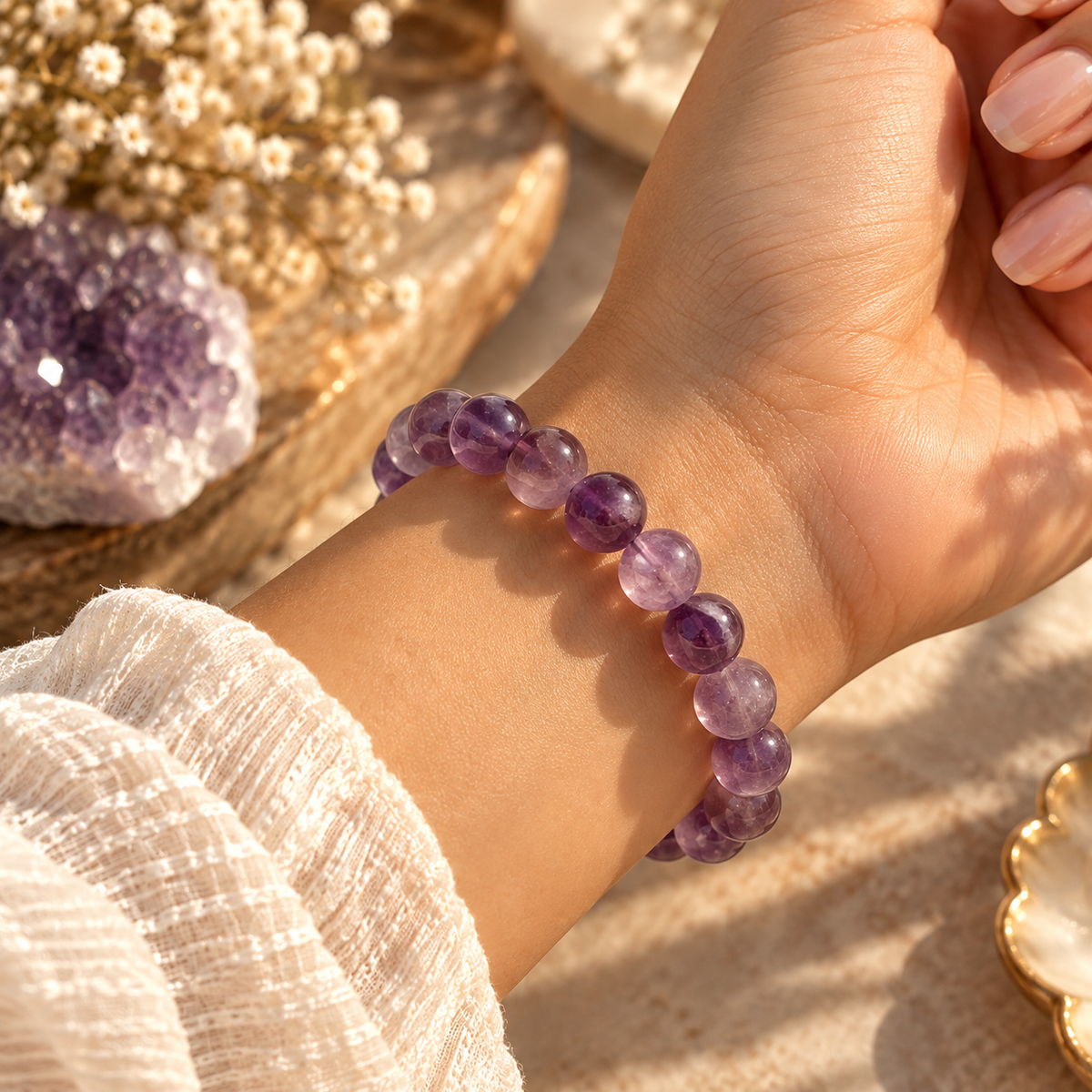 Vayra Natural Amethyst Bead Bracelet | AAKAASHI House of AAKAASHI