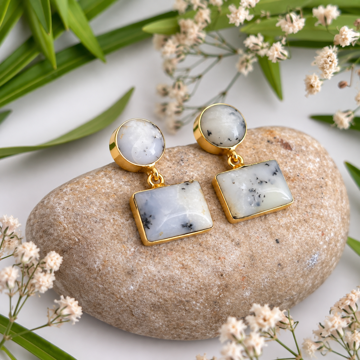 Chaandrika Rainbow Moonstone Earrings | AAKAASHI House of AAKAASHI