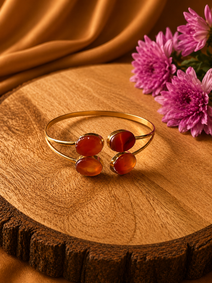 Rohini Carnelian Open Cuff Bracelet | AAKAASHI House of AAKAASHI