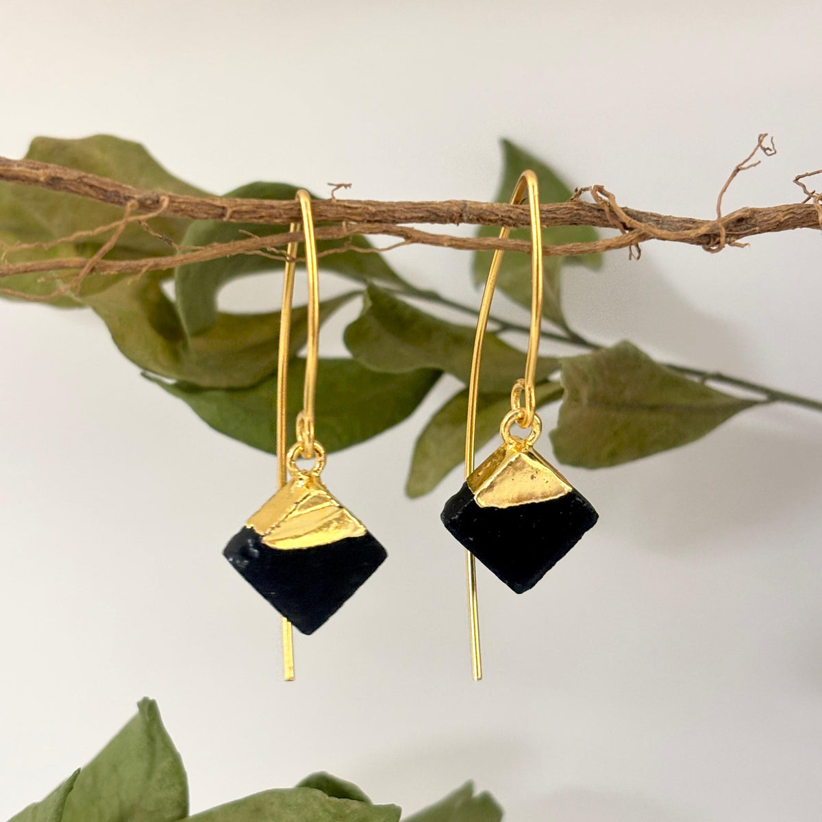 Kaalini Black Tourmaline Thread Earrings | AAKAASHI House of AAKAASHI