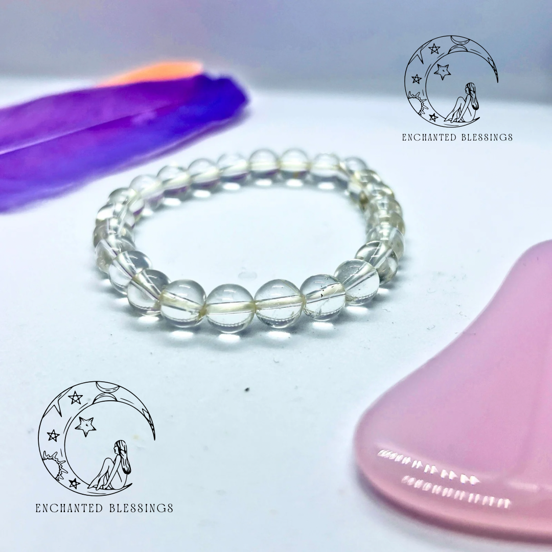 Clear Quartz Crystal Bracelet 8mm Round Beads | Healing, Clarity & Positive Energy