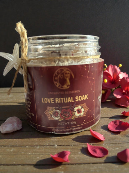 Love Ritual Soak | Rose Quartz Epsom Bath Salts for Self Love, Relaxation & Heart Chakra Healing | Luxury Crystal Infused Bath Soak 200g House of AAKAASHI