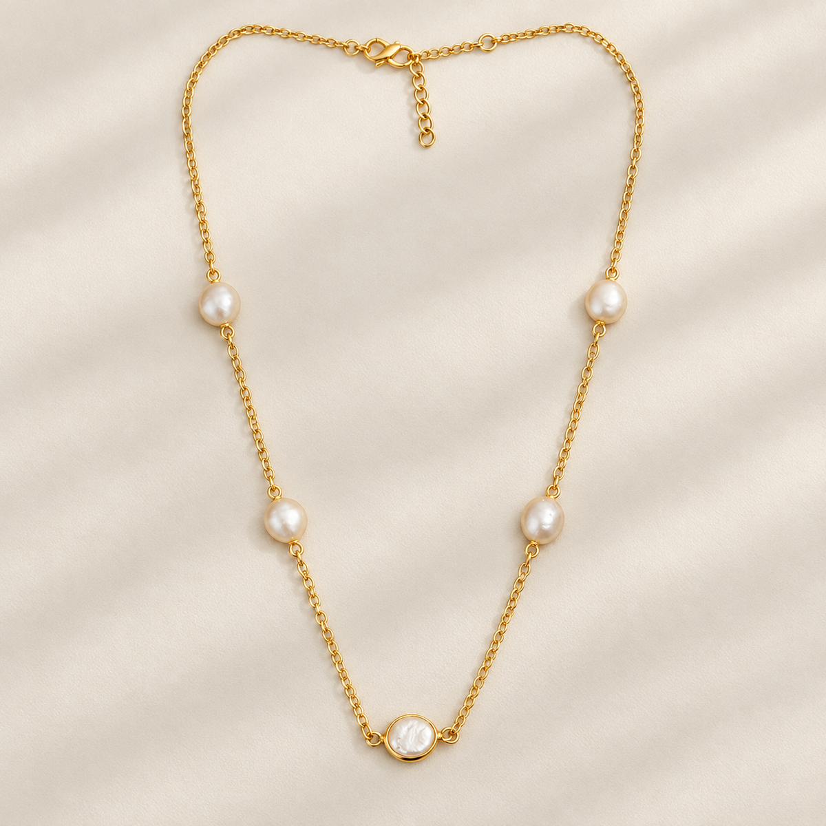 Muktika Pearl Whisper Necklace | 18K Gold Plated House of AAKAASHI