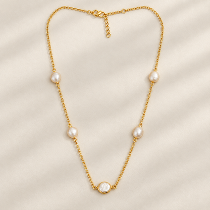 Muktika Pearl Whisper Necklace | 18K Gold Plated House of AAKAASHI