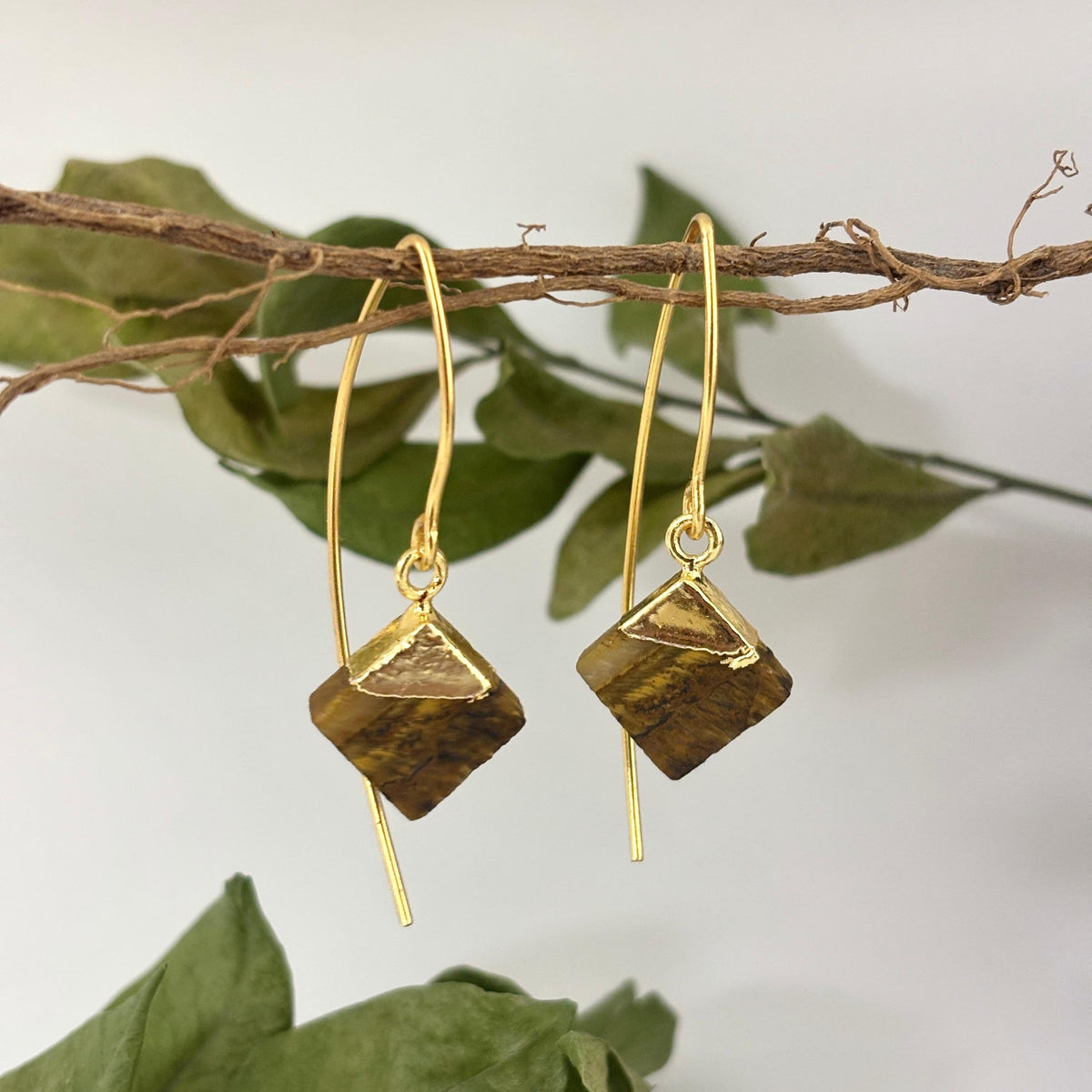 Aranya Tiger Eye Thread Drop Earrings | AAKAASHI House of AAKAASHI