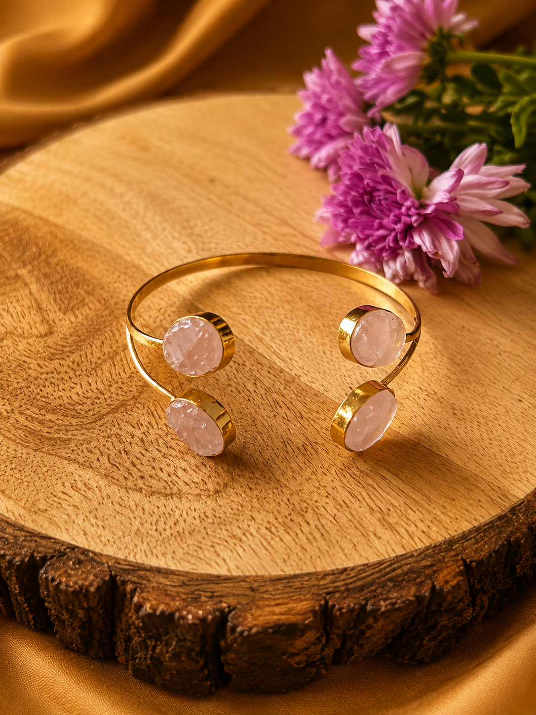 Gulabi Rose Quartz Celestial Cuff | AAKAASHI House of AAKAASHI
