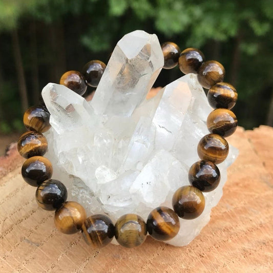 Tiger Eye Crystal Bracelet 8mm Round Beads | Protection, Confidence & Good Luck